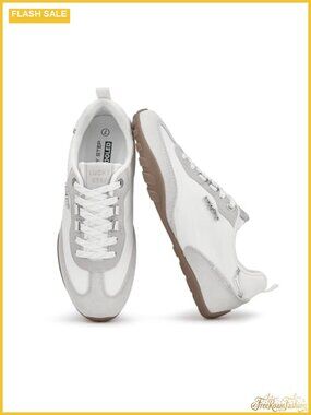 Women's Retro Fashion Sneakers with Thin Sole and Two Pairs of Shoelaces